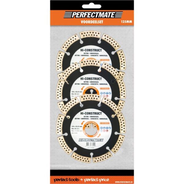 Perfectmate Hi-Construct 3-in-1 voordeelset 125mm, asgat 22.23mm