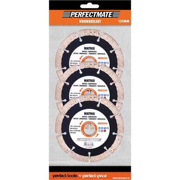 Perfectmate Matrix, asgat 3-in-1 voordeelset 125mm, asgat 22.23mm