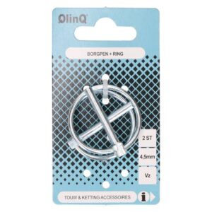 QlinQ borgpen met ring 4.5mm verzinkt; 2 per verp