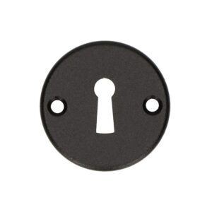 QlinQ sleutelgatplaat rond 50mm aluminium zwart; blister