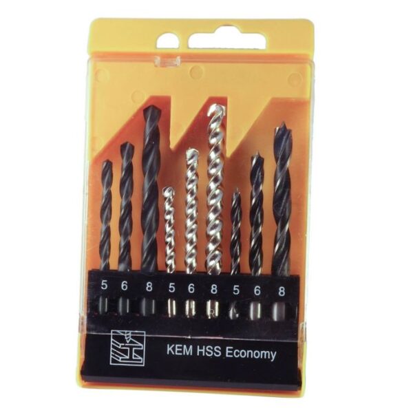 REX set combi steen/HSS/hout 9-delig