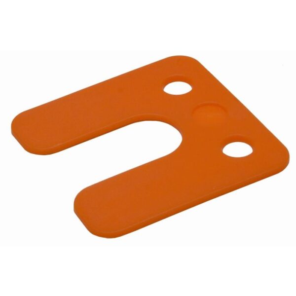 GB drukplaat met sleuf 2mm oranje etiket; 48 per zak