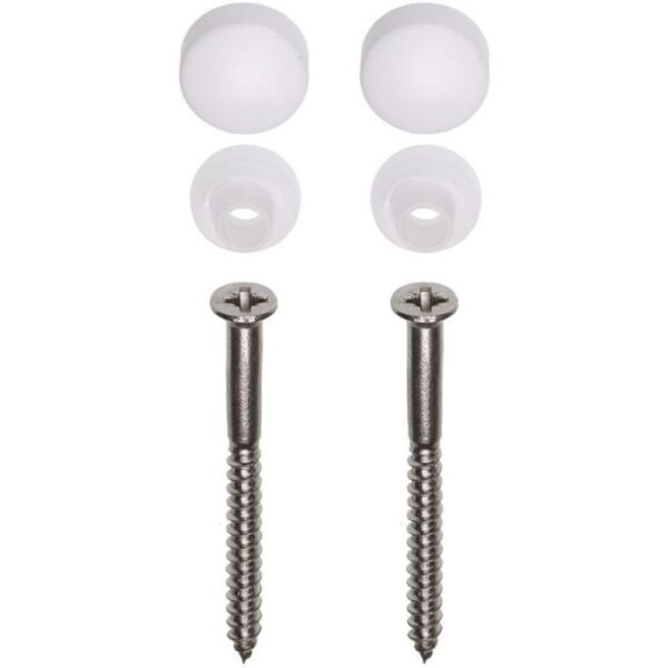 FISI closet bevestigingsset 6.0x60 vk vz, rozet en afdekkap wit