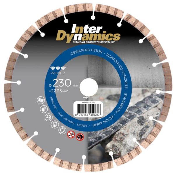 productafbeelding_7691_12.jpg InterDynamics Beton Premium diamantzaagblad 230mm, 22.23mm
