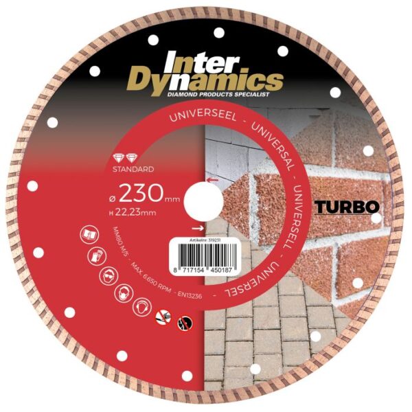 productafbeelding_7704_12.jpg InterDynamics Universeel Turbo Standard diamantzaagblad 230mm, 22.23mm